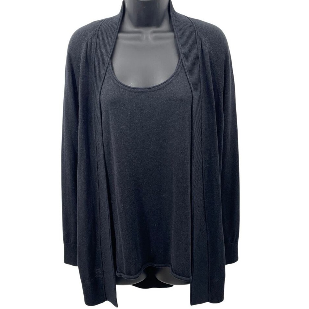Lilly Pulitzer Micaila Black Cardigan Sweater Tank Set NWT Large